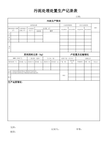 182污泥干化中心生产记录表100页1012月