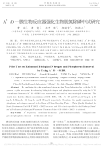 A2O膜生物反应器强化生物脱氮除磷中试研究曹斌