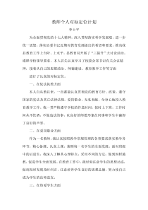 教师个人对标定位计划