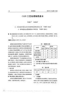 CASS工艺处理制药废水