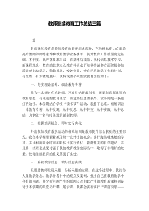 教师继续教育工作总结三篇