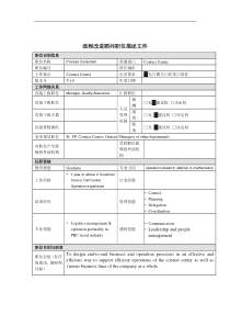 流程改进顾问岗位说明书