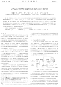 CWO技术处理高浓度焦化废水的工业应用研究孙佩石