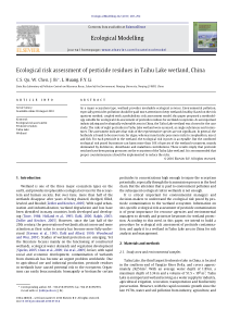 Ecologicalriskassessmentofpestisideresiduesintaihu