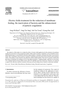 Electricfieldstreatmentforthereductionofmembranefo