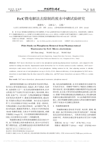 FeC微电解法去除制药废水中磷试验研究雷春生