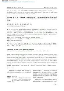 Fenton流化床MBBR强化絮凝工艺深度处理制革废水的中试陈华东