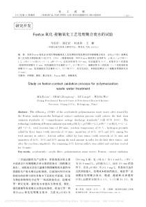 Fenton氧化接触氧化工艺处理聚合废水的试验马克存