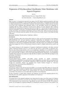 PreparationofPolyethersulfoneUltrafiltrationTuburM