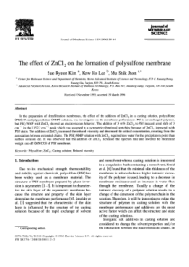 TheeffectofZnCl2ontheformationofpolysulfonemembran