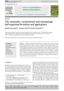 TiO2nanotubesnanochannelsandmesospongeSelforganize