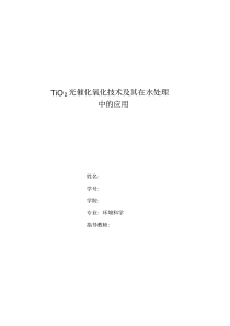 TiO2光催化氧化技术及其在水处理中的应用分解