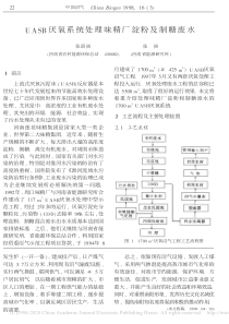 UASB厌氧系统处理味精厂淀粉及制糖废水张国强