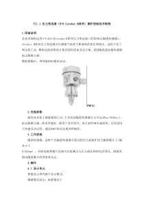 Y111压力变送器EHCerabarM系列操作校验技术规程