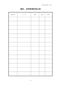 Y916器皿试剂等领用登记表