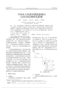 不同水力负荷对潜流湿地内COD的迁移转化影响刘瑞