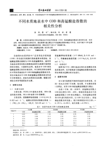 不同水质地表水中COD和高锰酸盐指数的相关性分析