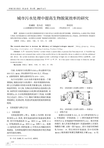 城市污水处理中提高生物脱氮效率的研究