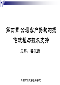 第四章公司客户贷款的操作流程与技术支持