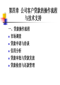 第四章第五章公司客户贷款的操作流程与技术支持