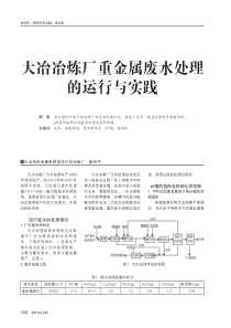 大冶冶炼厂重金属废水处理的运行与实践詹传平