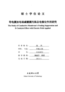 导电膜加电场减缓膜污染及电催化作用研究