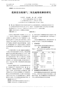 低浓度冶炼烟气二氧化硫吸收解析研究张有贤