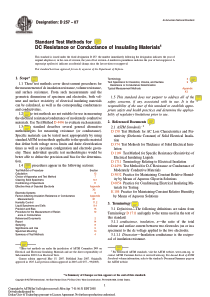 ASTM-D257-07绝缘材料直流电阻或电导率的标准试验方法中文版