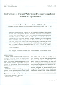 电絮凝PretreatmentofBrackishWaterUsingDCElectr