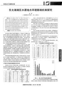 东太湖湖区水源地水环境影响机制探究