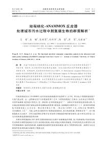 短程硝化ANAMMOX反应器处理城市污水过程中脱氮微生物的群落解析