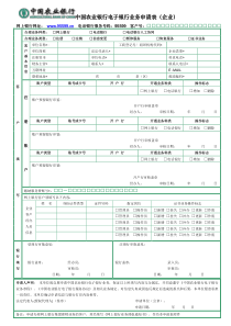 中国农业银行电子银行业务申请表(企业)