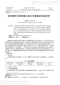 改性煤矸石吸附稀土废水中氨氮的试验研究