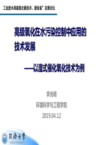 高级氧化在水污染控制中应用的技术发展以湿式催化氧化技术为例