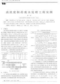 高浓度制药废水处理工程实例裴刚