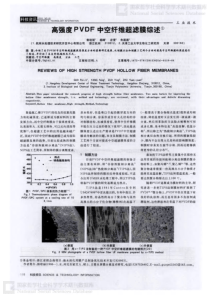 高强度PVDF中空纤维超滤膜综述