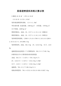 煤矿普掘岩巷喷浆料米耗计算示例