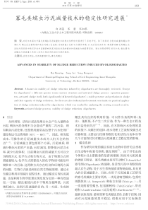 寡毛类蠕虫污泥减量技术的稳定性研究进展白润英