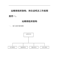 运维部组织架构、岗位说明及工作流程