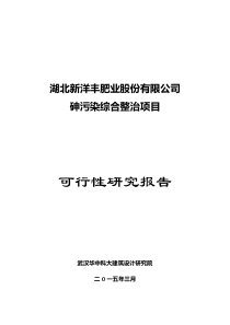 湖北新洋丰肥业股份有限公司砷污染综合整治项目可行