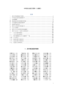 人教版最新中考语文总复习资料(17个专题-含答案)