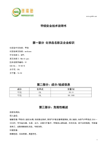 甲烷安全技术说明书MSDS