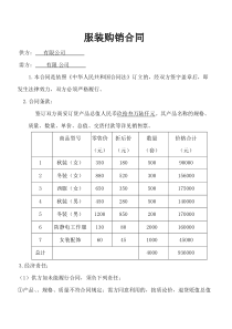 服装购销合同范本