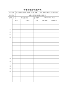 (完整版)专家论证会议签到表