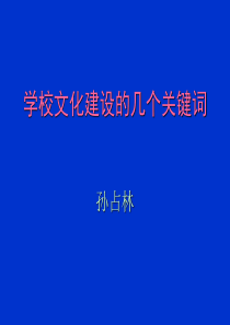 学校文化建设的几个关键词