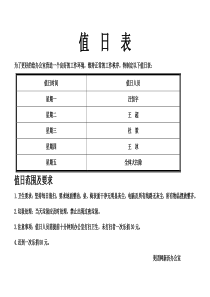 值日表模板格式