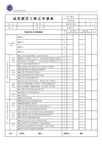 试用期员工转正申请表