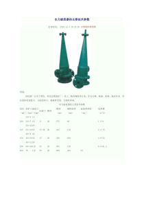 水力旋流器的主要技术参数