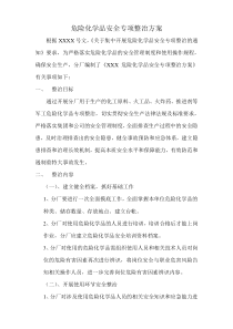 危险化学品安全专项整治方案