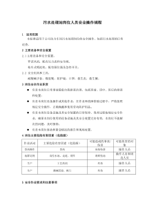 污水处理站岗位人员安全操作规程